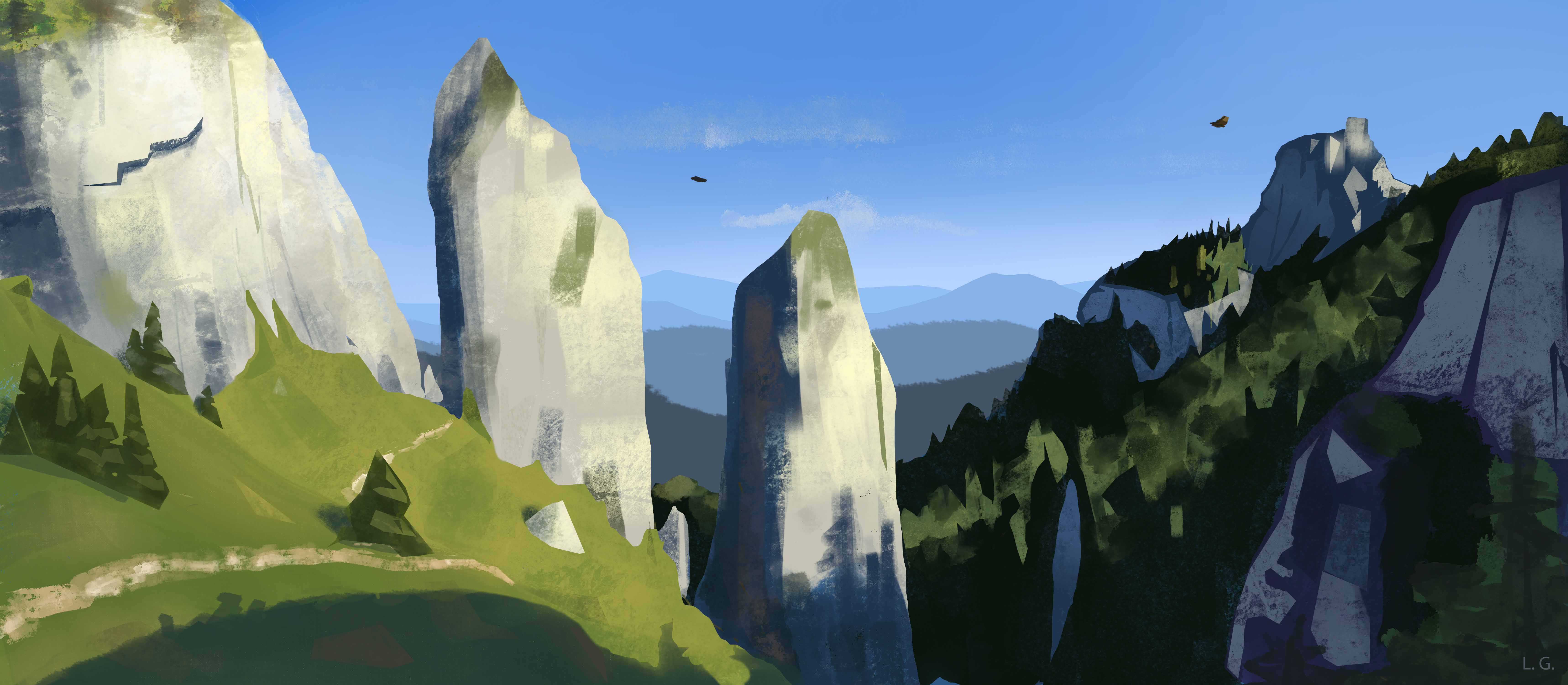 Mountains Pykes illustration
